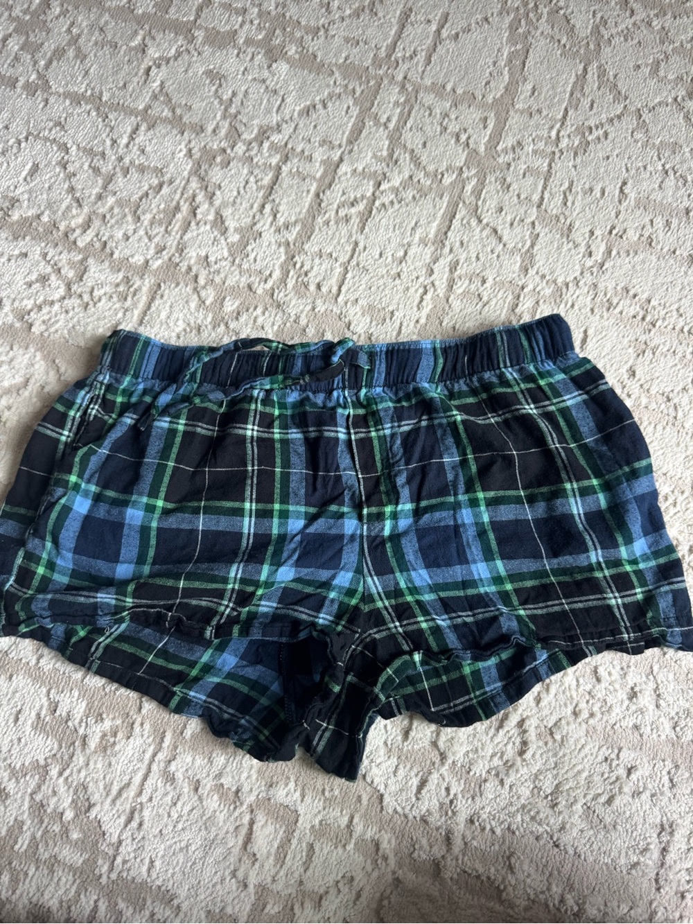 Auden Plaid Cotton Shorts - Navy & Green